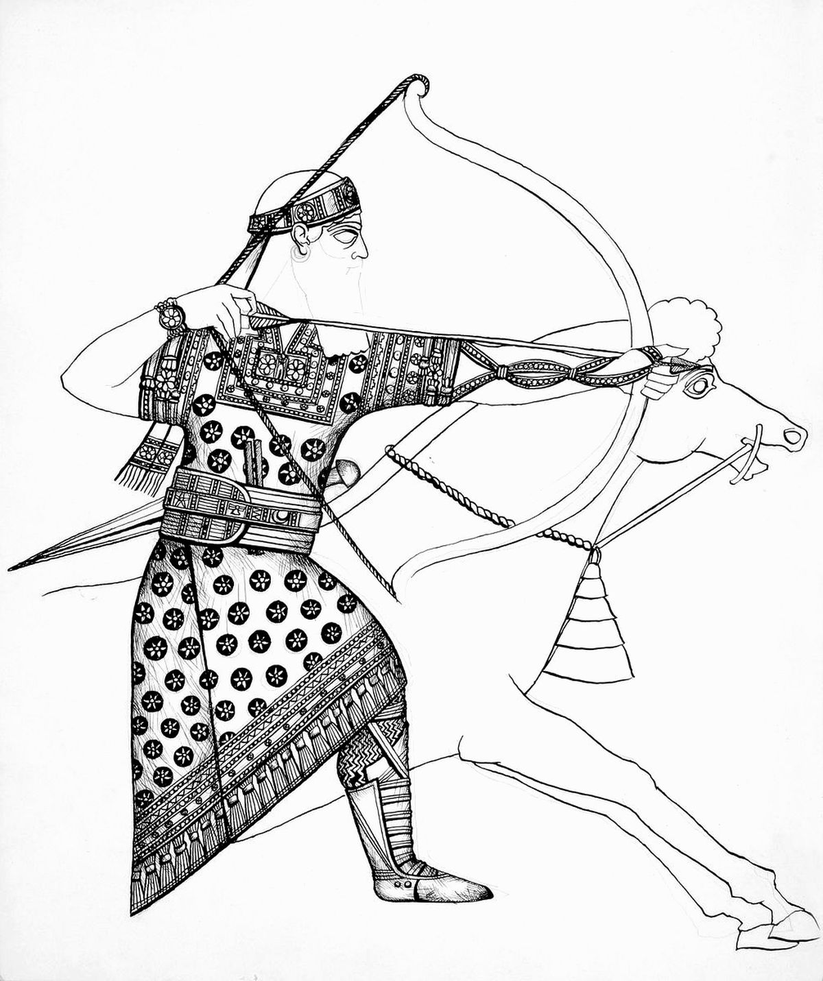 Asszír viselet III. / Lovagló király  (1968)